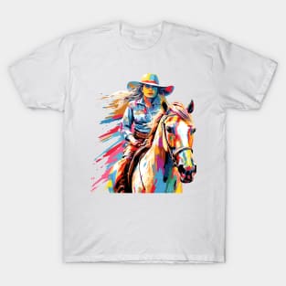 American Cowgirl Western Country Tradition Culture Abstract T-Shirt